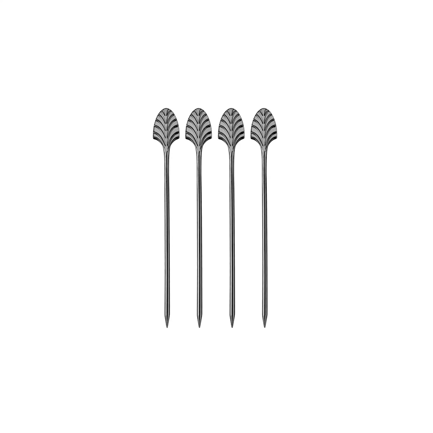 VISKI GUNMETAL FINISH ART DECO COCKTAIL PICKS