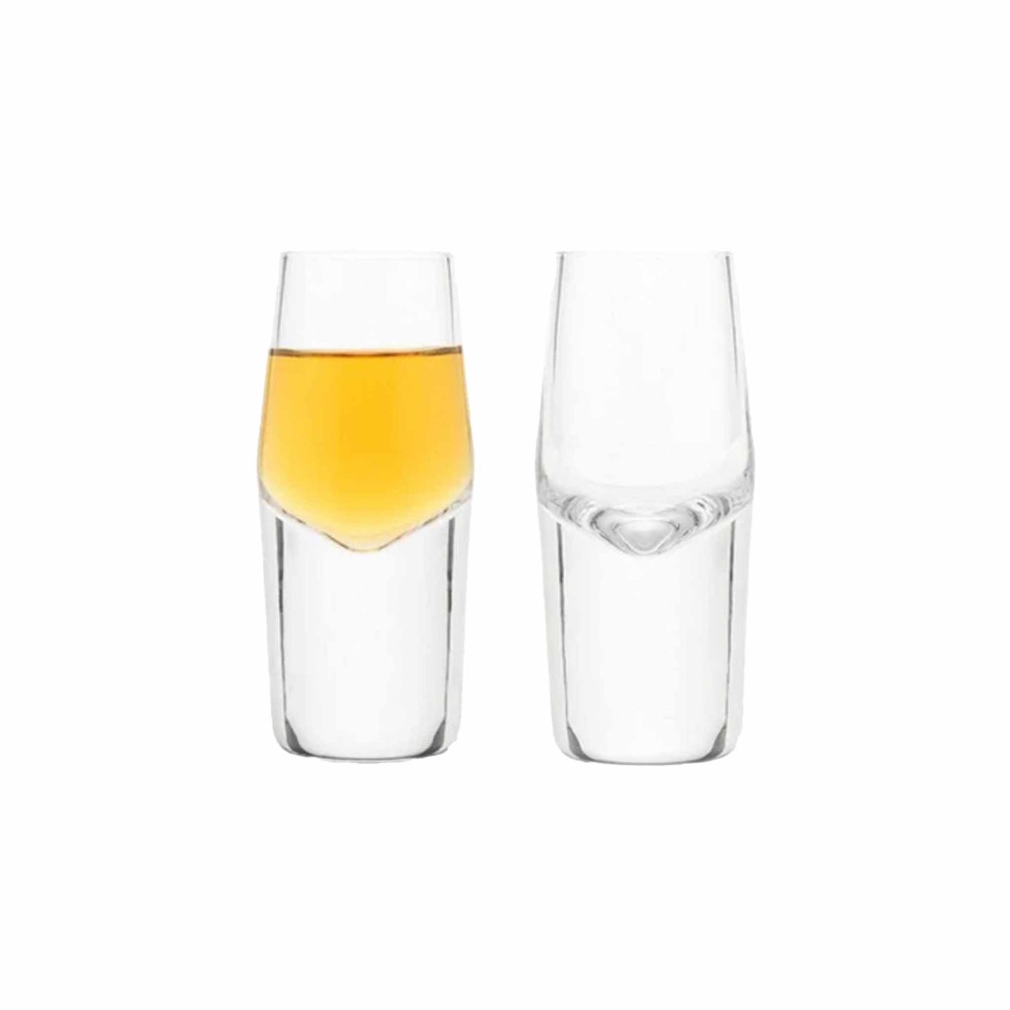 VISKI RAYE HEAVY BASE CRYSTAL SHOT GLASSES SET OF 2