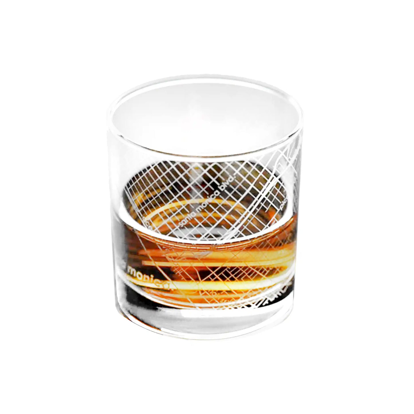 WELL TOLD SANTA MONICA MAP ETCHED WHISKEY GLASS 11oz