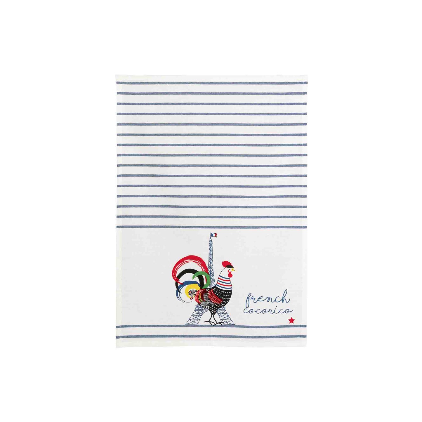 WINKLER FRENCH COCORICO TEA TOWEL - ECRU/BLUE