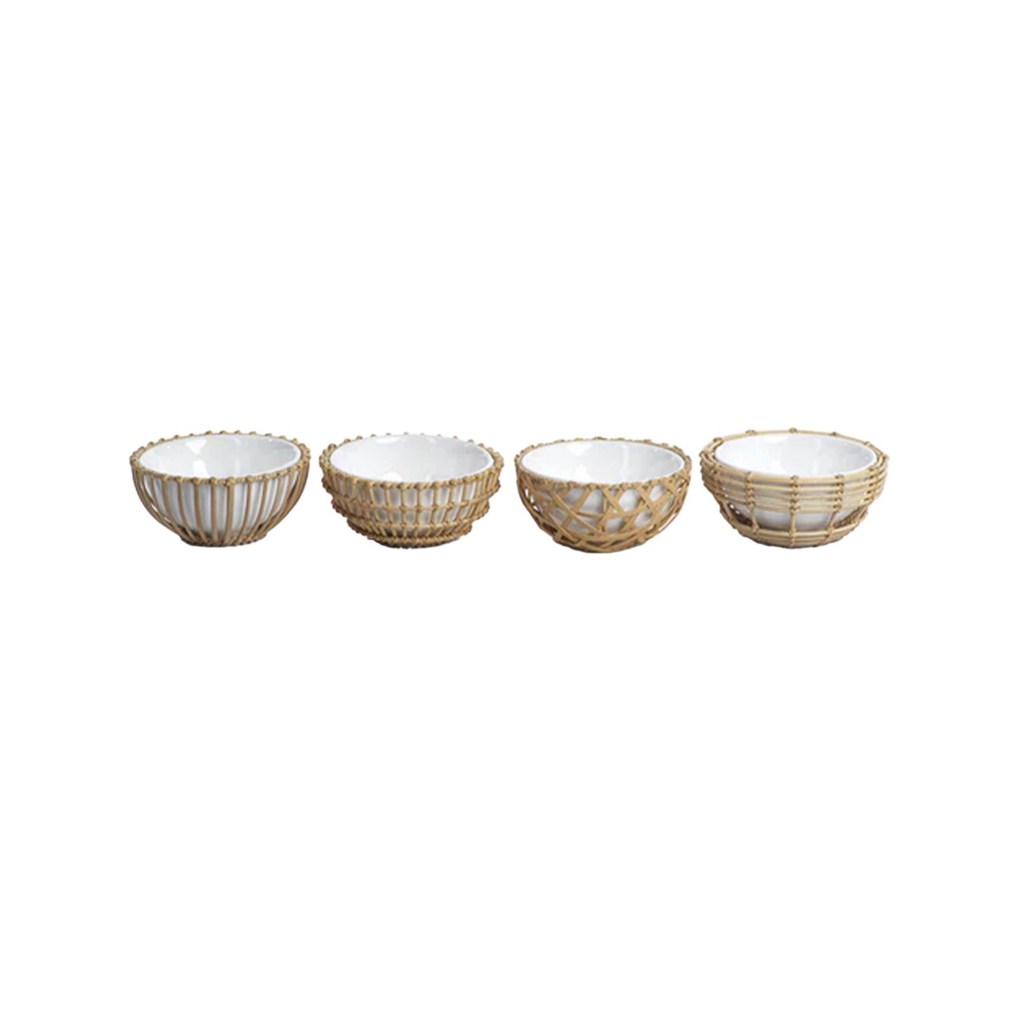 ZODAX WICKER & BAMBOO CONDIMENT BOWL ASSORTED