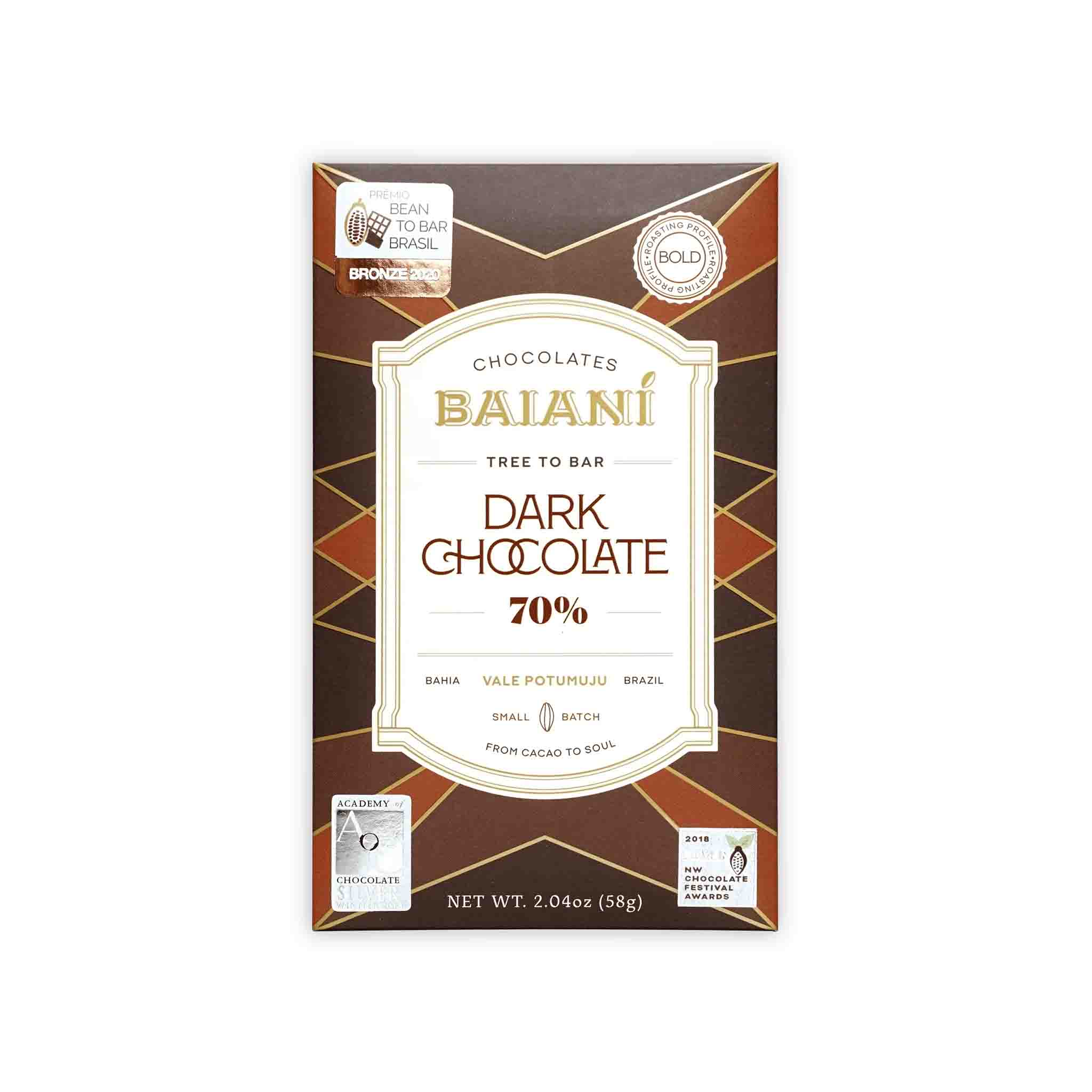 BAIANI 70% DARK CHOCOLATE 58g