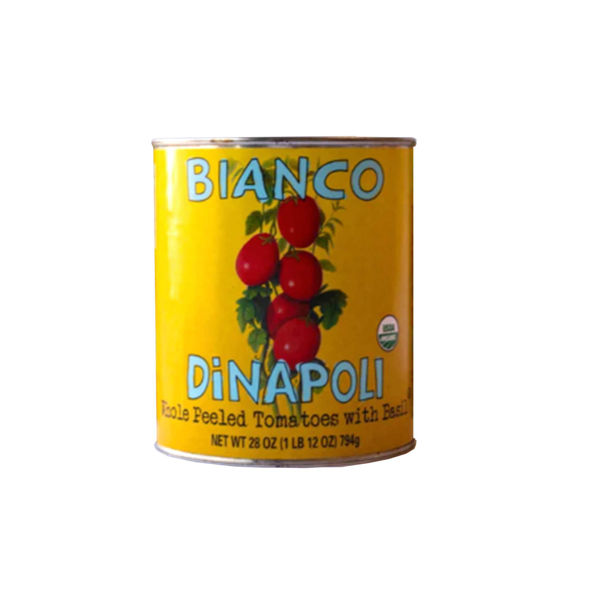BIANCO DINAPOLI WHOLE PEELED TOMATOES WITH BASIL 28oz