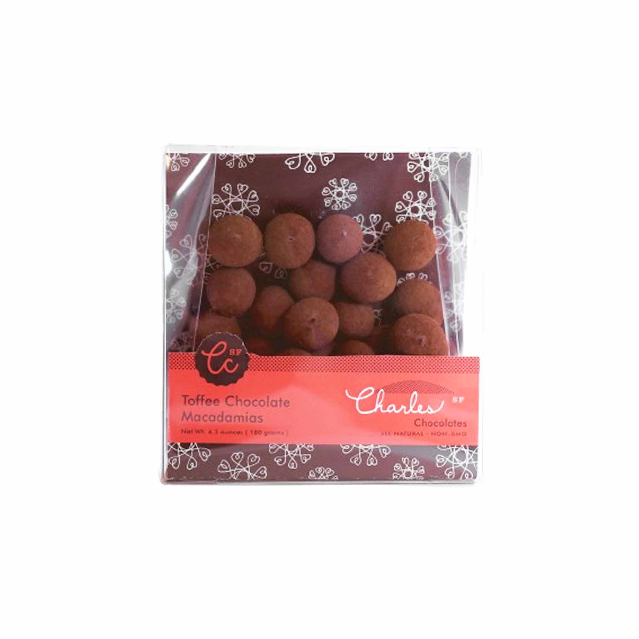CHARLES CHOCOLATES TOFFEE CHOCOLATE MACADAMIA 6.3oz