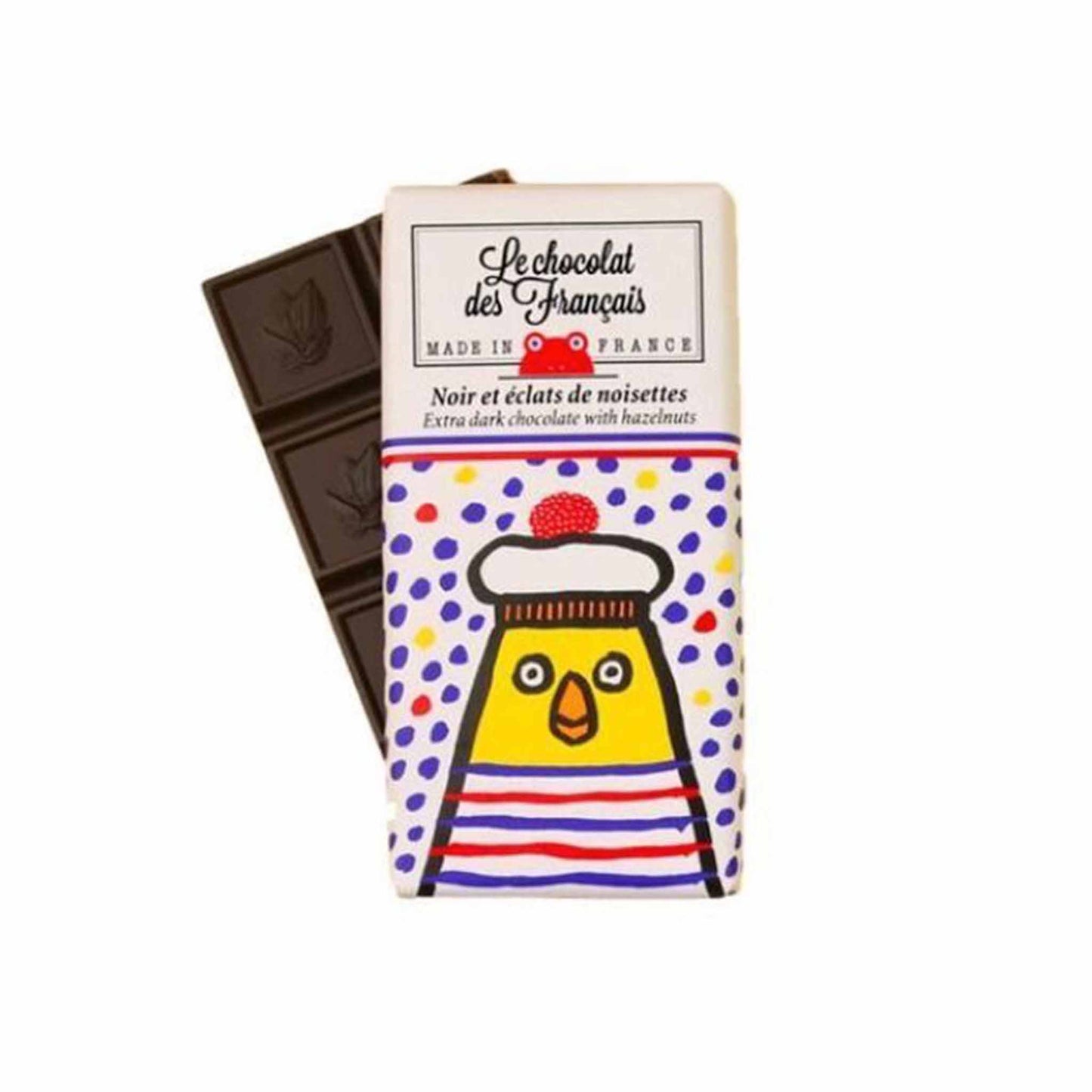 CHOCOLAT DE FRANCAIS DARK CHOCOLATE WITH HAZELNUTS 30g