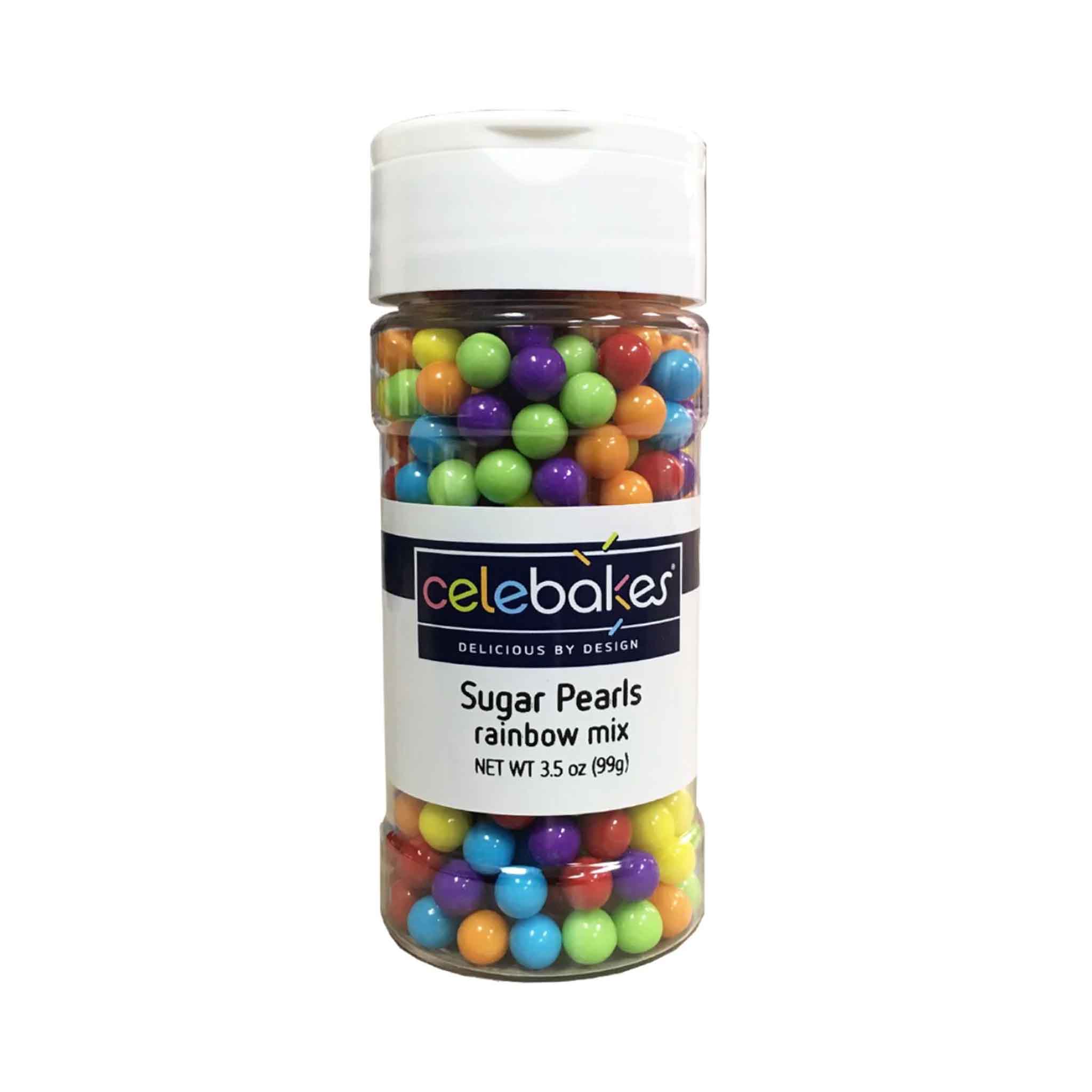Celebakes Sugar Pearls Rainbow Mix for Cake Decoration