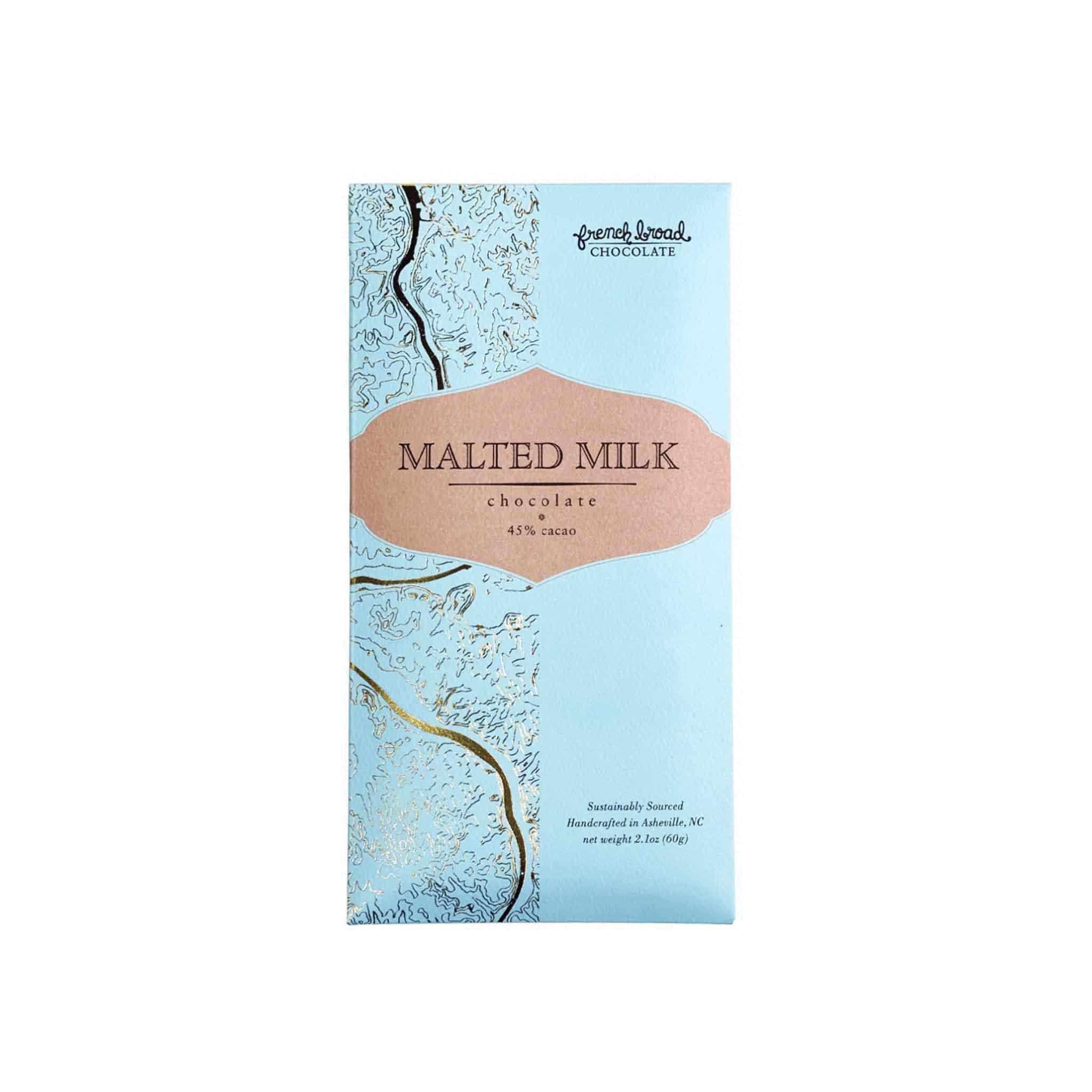 FRENCH BROAD 45% MALTED MILK CHOCOLATE 60g
