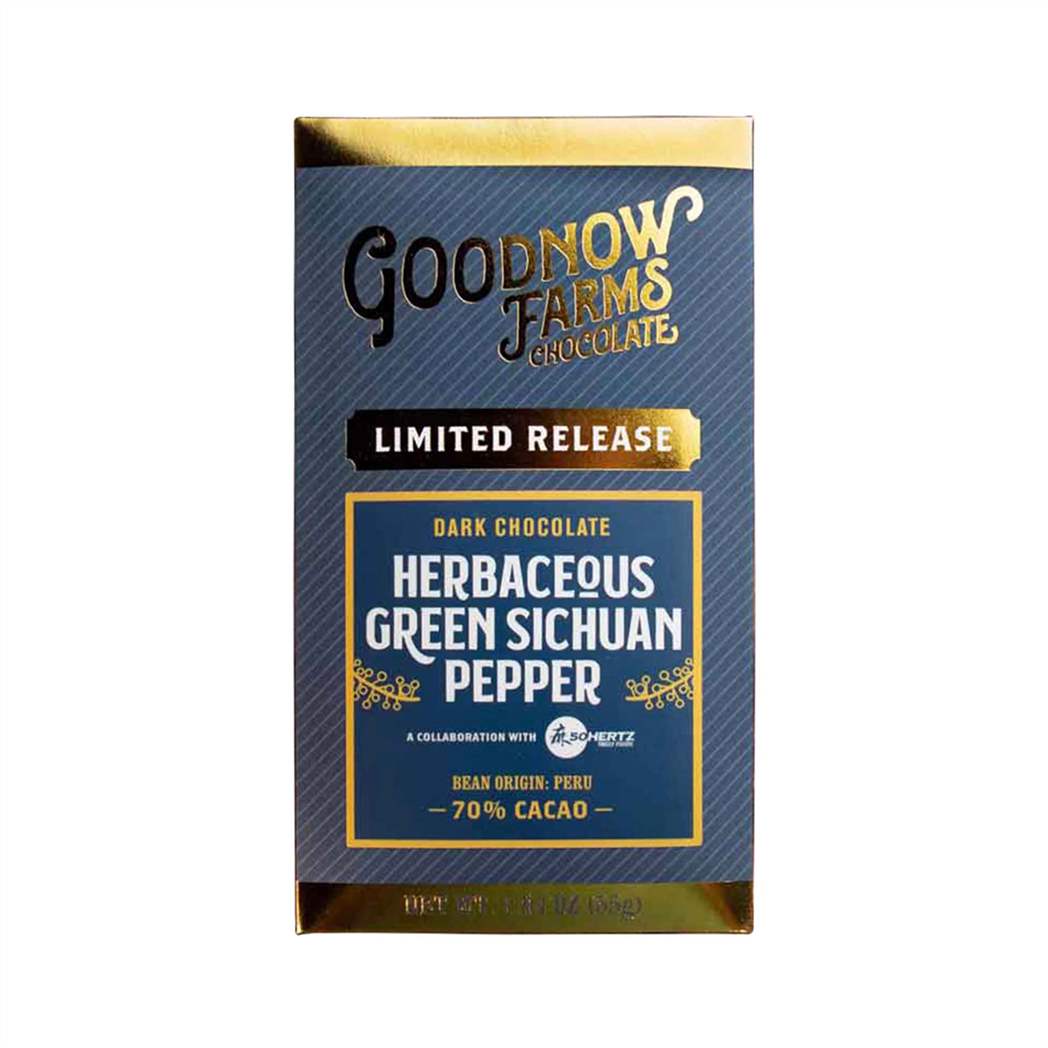 GOOD NOW FARMS GREEN SICHUAN PEPPER CHOCOLATE 70% 55g
