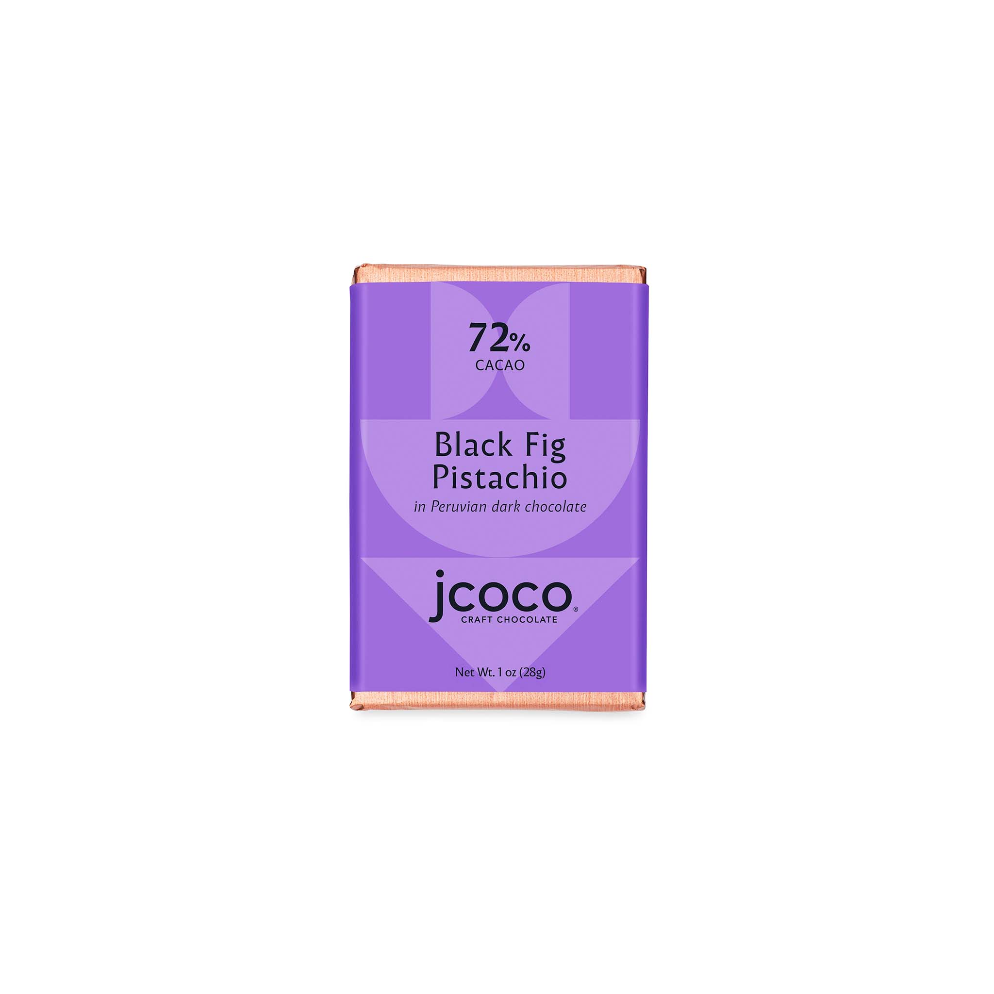 JCOCO BLACK FIG PISTACHIO 72% DARK CHOCOLATE 28G