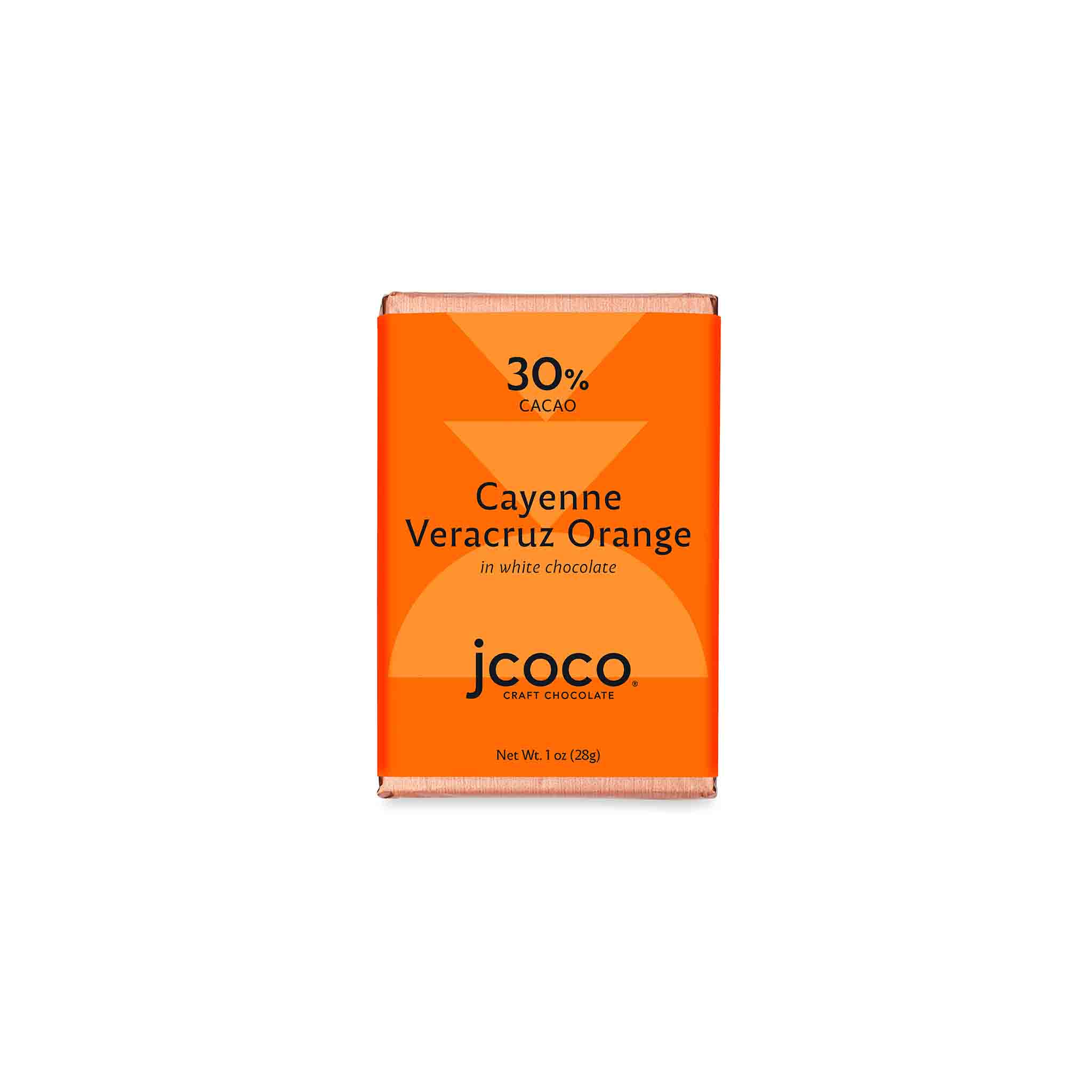JCOCO CAYENNE VERACRUZ ORANGE 30% WHITE CHOCOLATE 28G