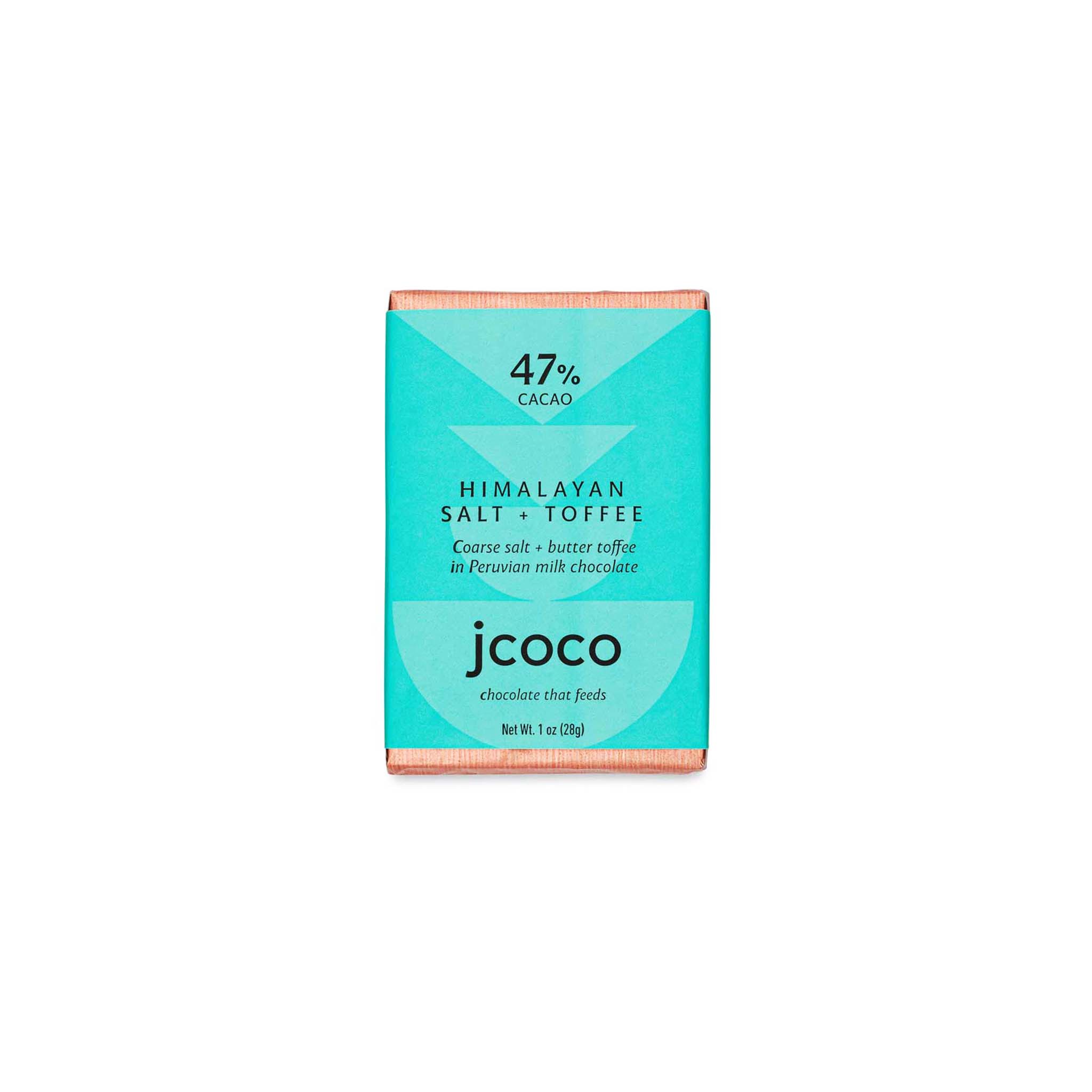 JCOCO HIMALAYAN SALT TOFFEE 47% MILK CHOCOLATE 28g