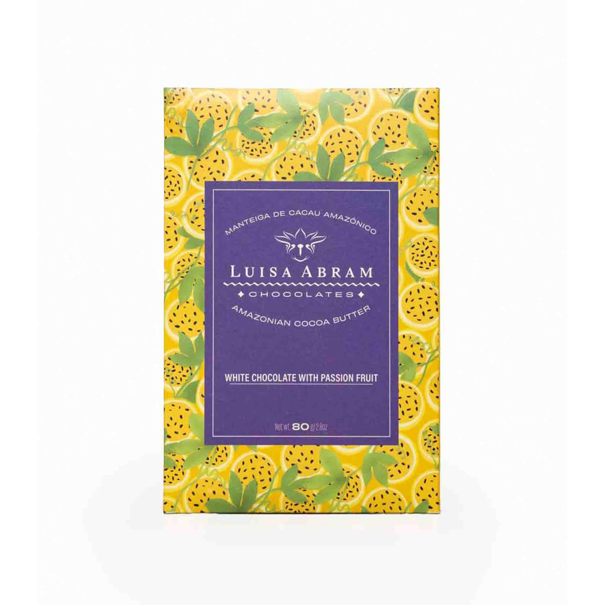 LUISA ABRAMS WHITE CHOCOLATE WITH PASSION FRUIT 80g
