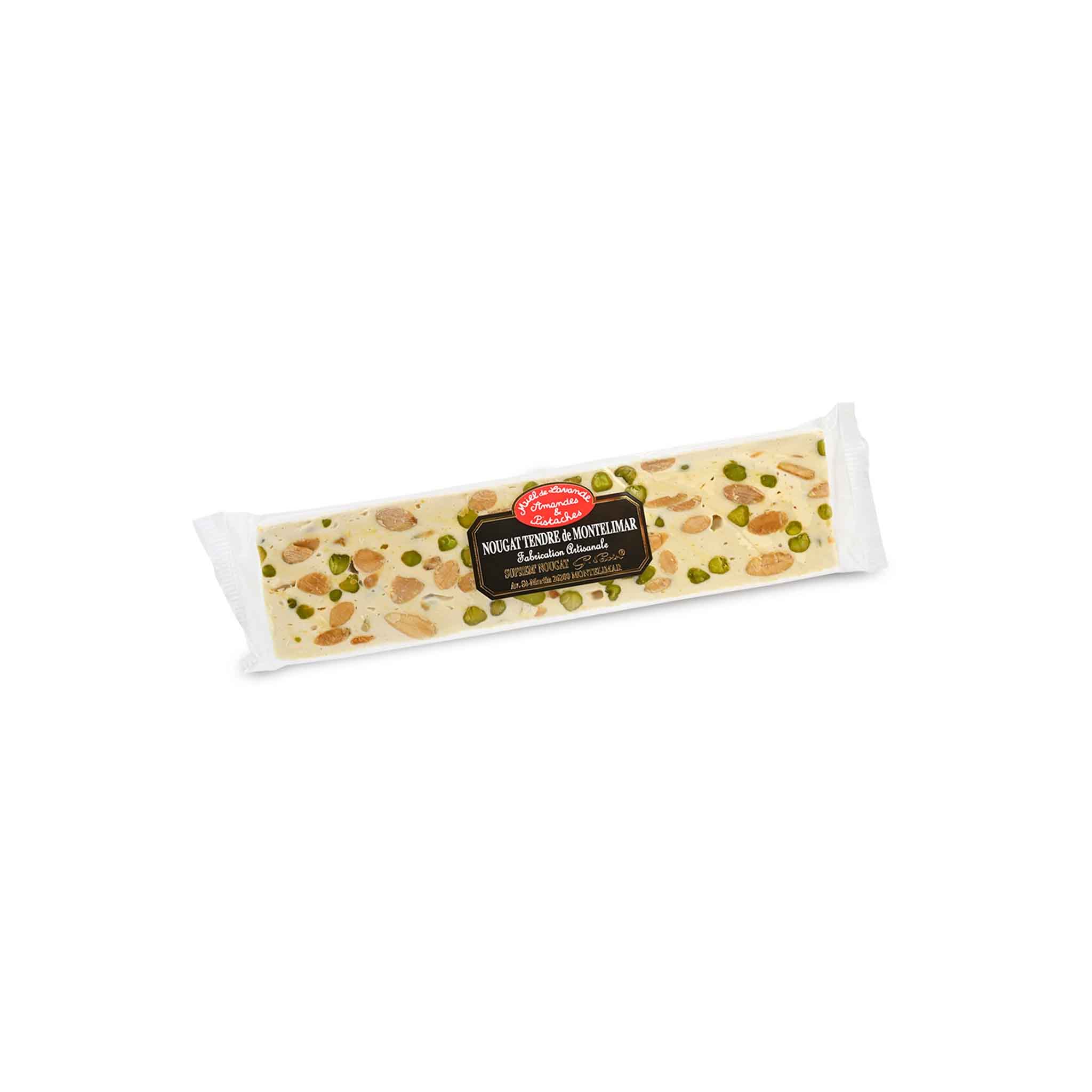MONTELIMAR NOUGAT WITH LAVENDAR HONEY, PISTACHIOS AND ALMONDS 1.75