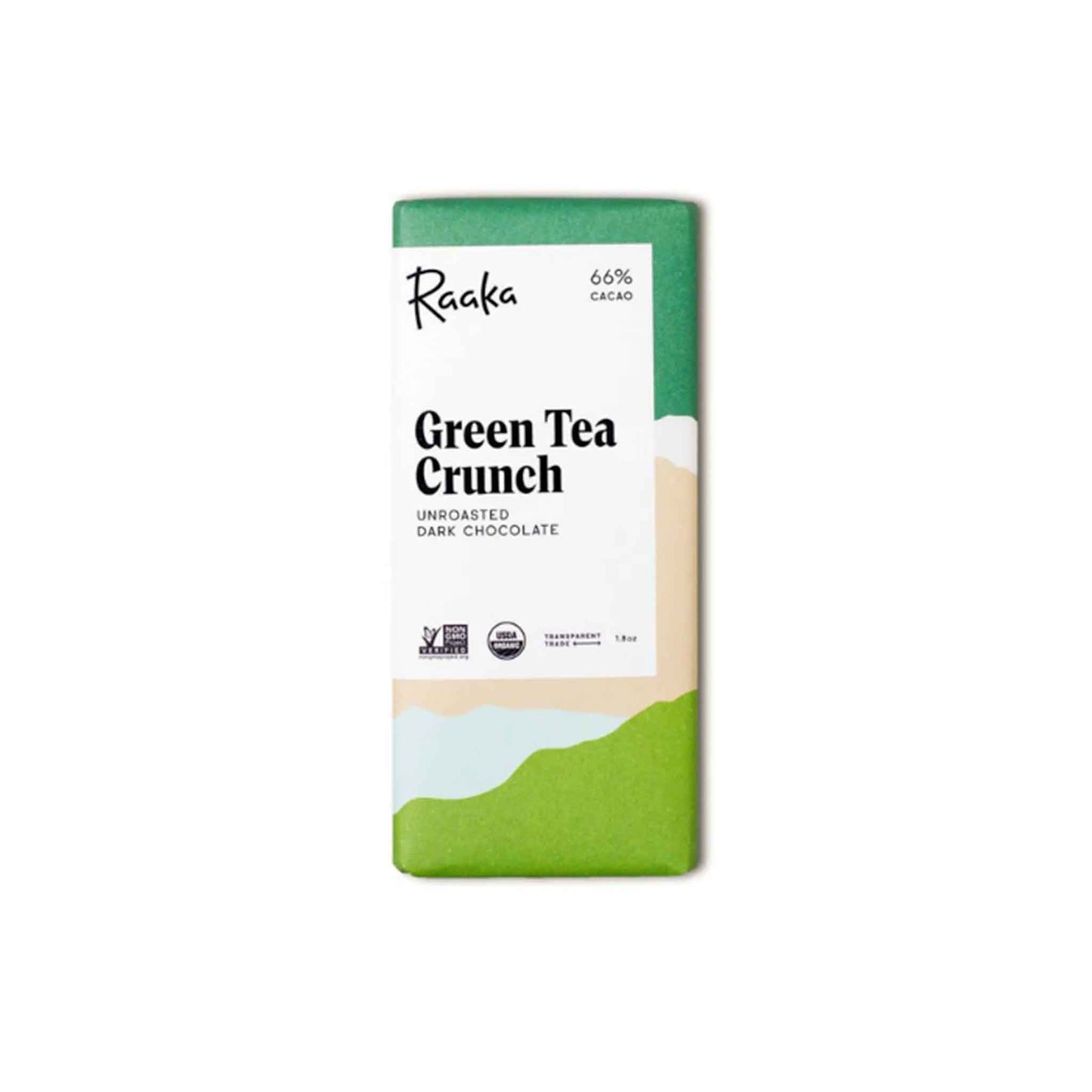 RAAKA GREEN TEA CRUNCH 66% 1.8oz