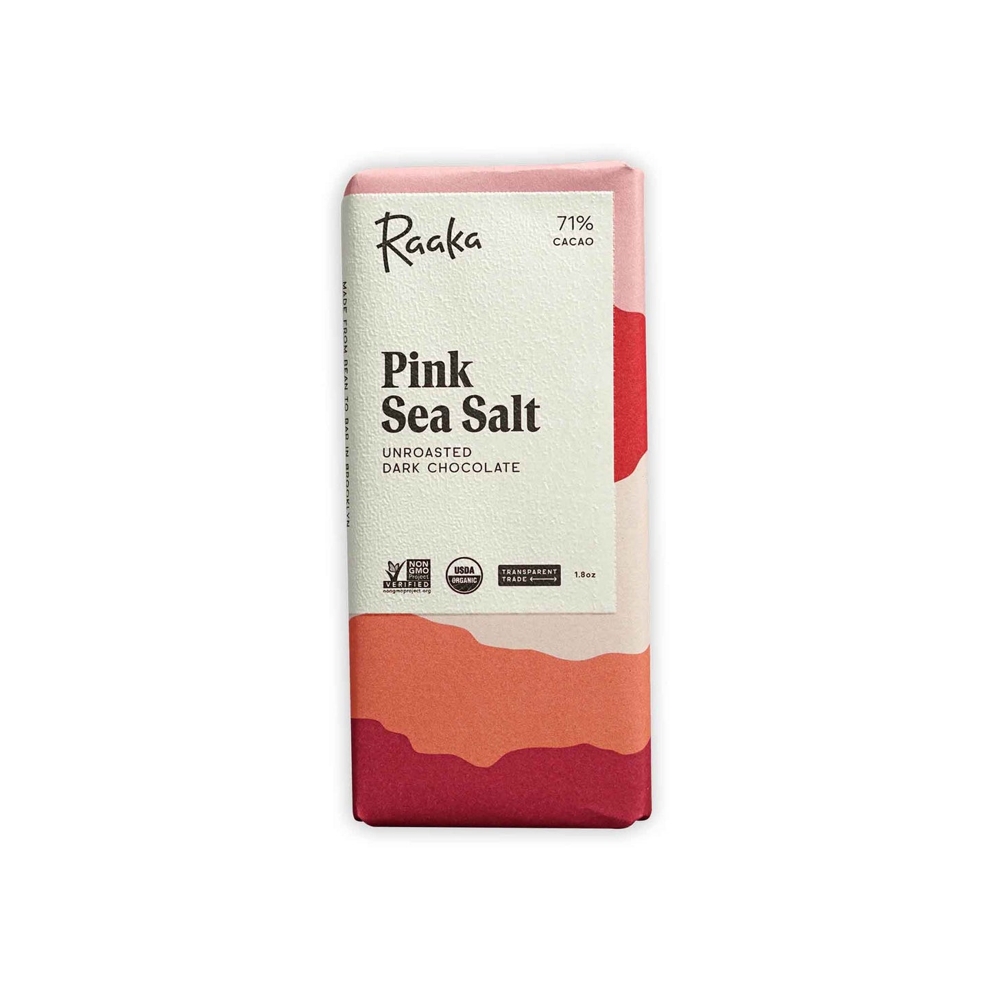 RAAKA PINK SEA SALT 71% DARK CHOCOLATE