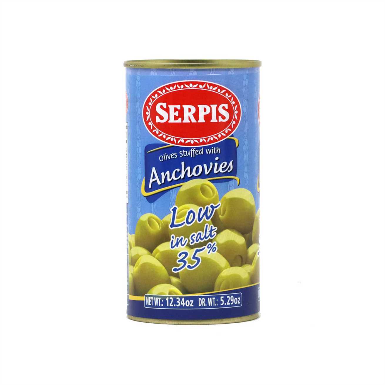 SERPIS OLIVES STUFFED WITH ANCHOVY LOW SALT 5.29oz
