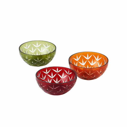 ONE HUNDRED 80 DEGREES ETCHED GLASS BOWL ASSORTED