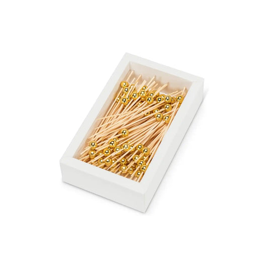 ABBOTT GOLD BALL COCKTAIL PICKS 100pc