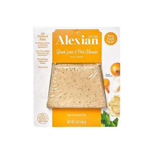 Alexian duck liver and pork mousse pâté with cognac, all natural gluten-free, 5oz package.