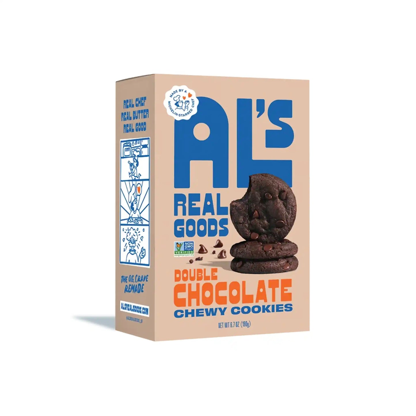 AL'S REAL GOODS DOUBLE CHOCOLATE CHEWY COOKIES 6.7OZ
