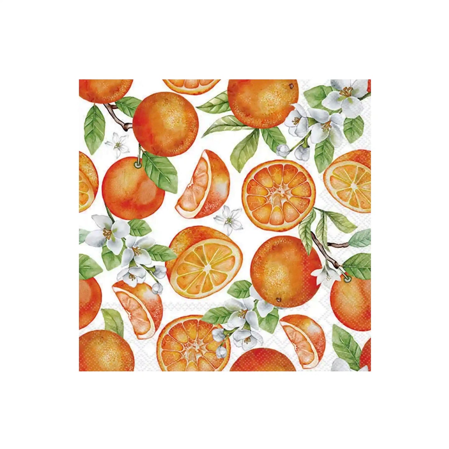 AMBIENTE JUICY ORANGES NAPKINS 5"X5" 20 COUNT