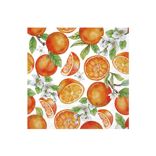 AMBIENTE JUICY ORANGES NAPKINS 5"X5" 20 COUNT