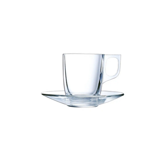 ARCOROC VOLUTO ESPRESSO CUP & SAUCER - CLEAR