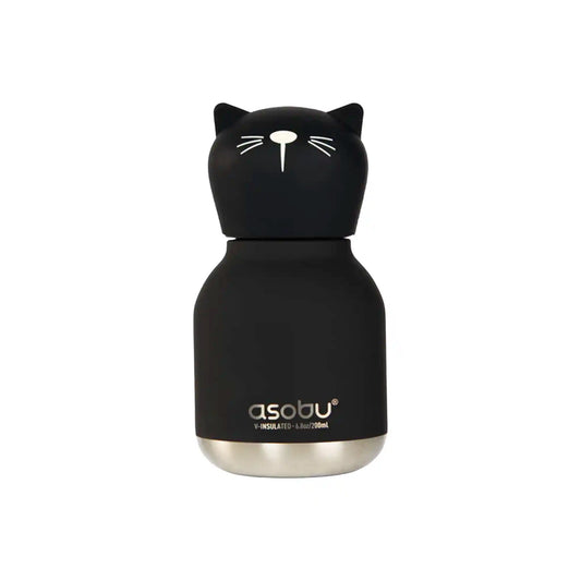ASOBU MINI BESTIE BLACK CAT WATER BOTTLE BAG CHARM 6.8oz