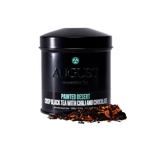 AUGUST UNCOMMON PAINTED DESERT CHOCOLATE CHILI BLACK LOOSE LEAF TEA TIN 100g