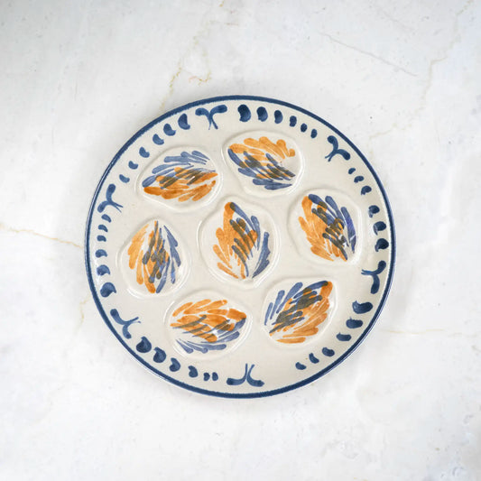 VINTAGE HAND PAINTED OYSTER PLATE