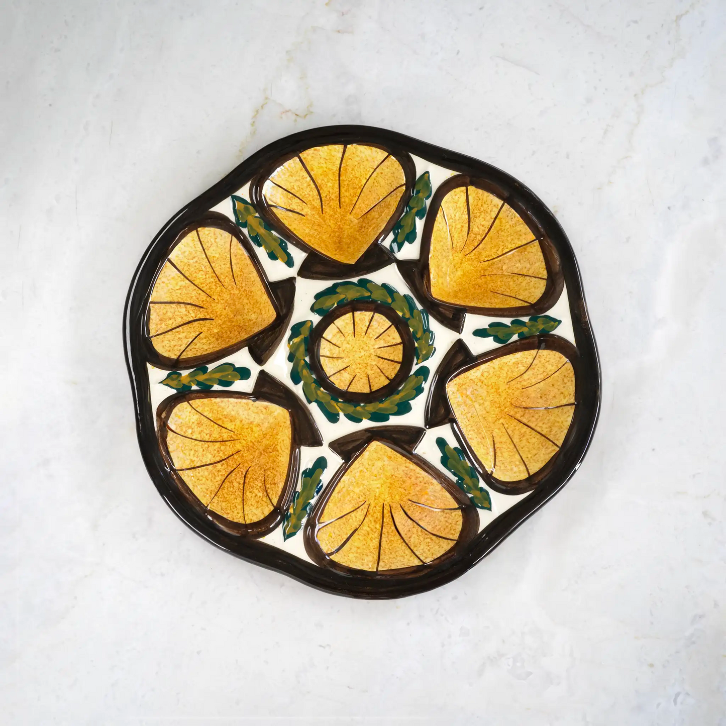VINTAGE POTTERY OYSTER PLATE
