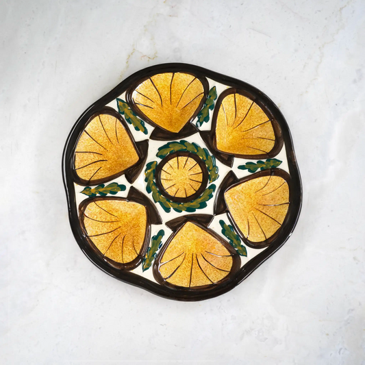 VINTAGE POTTERY OYSTER PLATE