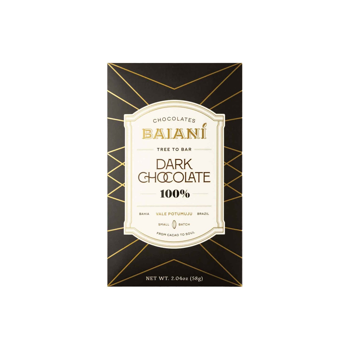 BAIANI 100% DARK CHOCOLATE 58g