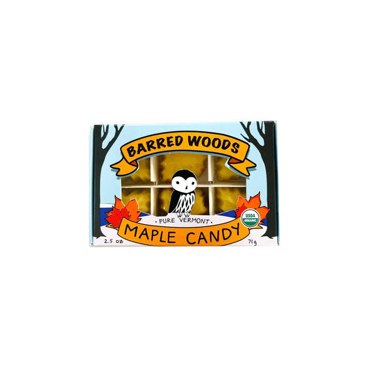 BARRED WOODS ORGANIC MAPLE CANDY 6 PIECE 71g