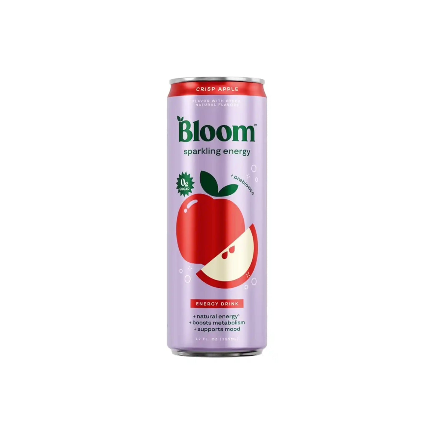 BLOOM SPARKLING ENERGY CRISP APPLE NATURAL ENERGY DRINK 12oz