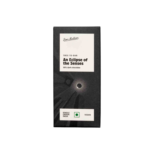 BON-FICTION AN ECLIPSE OF THE SENSES 99% DARK CHOCOLATE BAR 55g