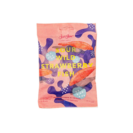 BONBON SWEDISH SOUR WILD STRAWBERRY FISH 150g