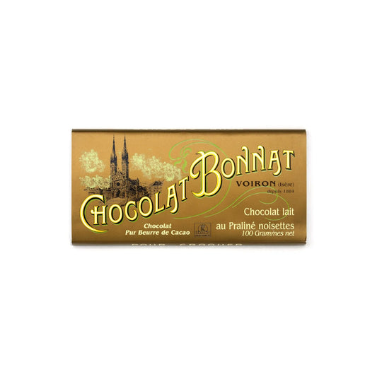 BONNAT CHOCOLAT LAIT AU PRALINE NOISETTES 100g