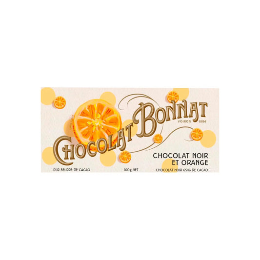 BONNAT CHOCOLAT NOIR ET ORANGE 65% 100g