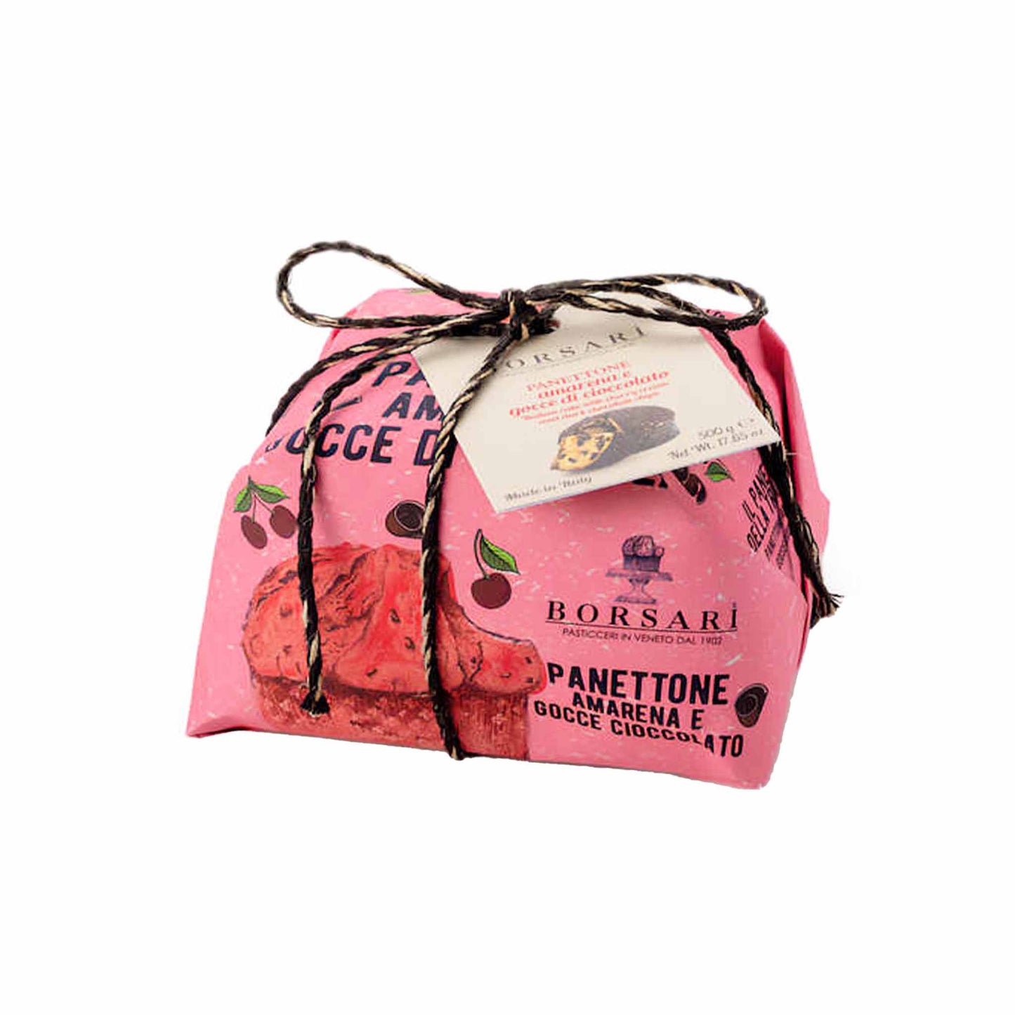 BORSARI PANETTONE WITH CHERRY CREAM & CHOCOLATE CHIPS 500g