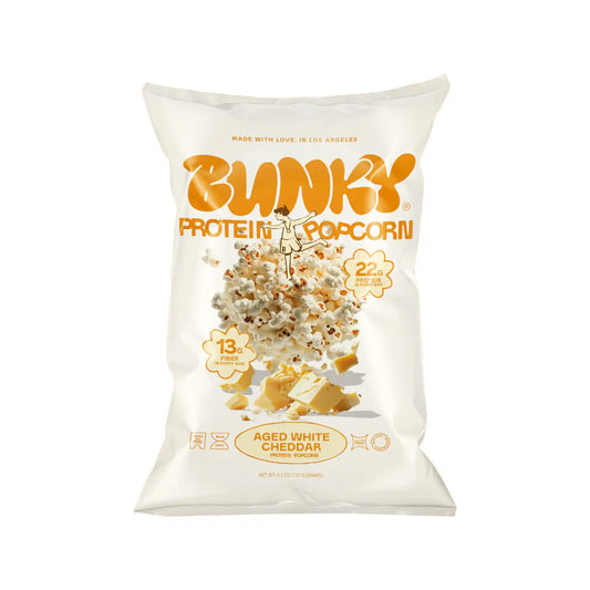 BUNKY AGED WHITE CHEDDAR PROTEIN POPCORN 4.5oz