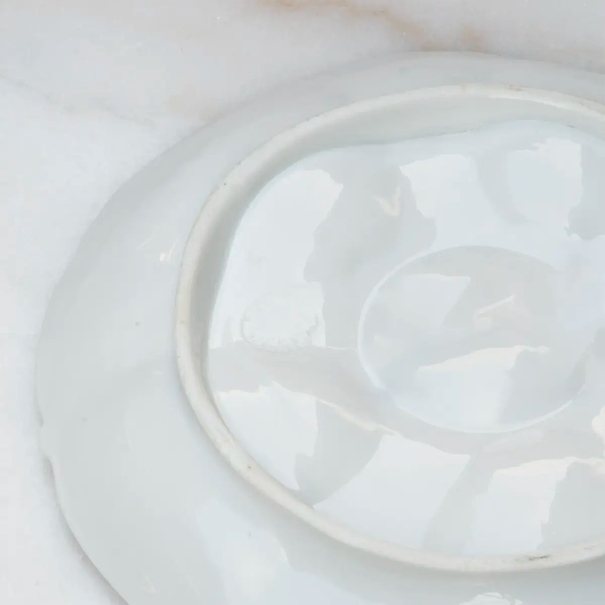 19th century Limoges blue floral plate reverse with hallmark