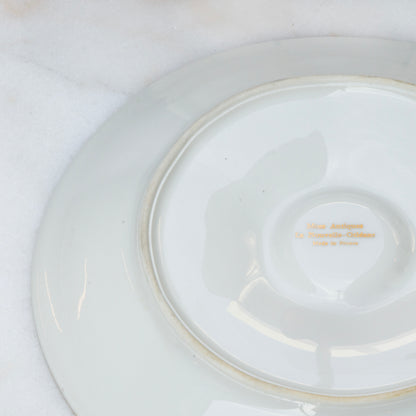 Limoges blue floral oyster plate back with porcelain mark