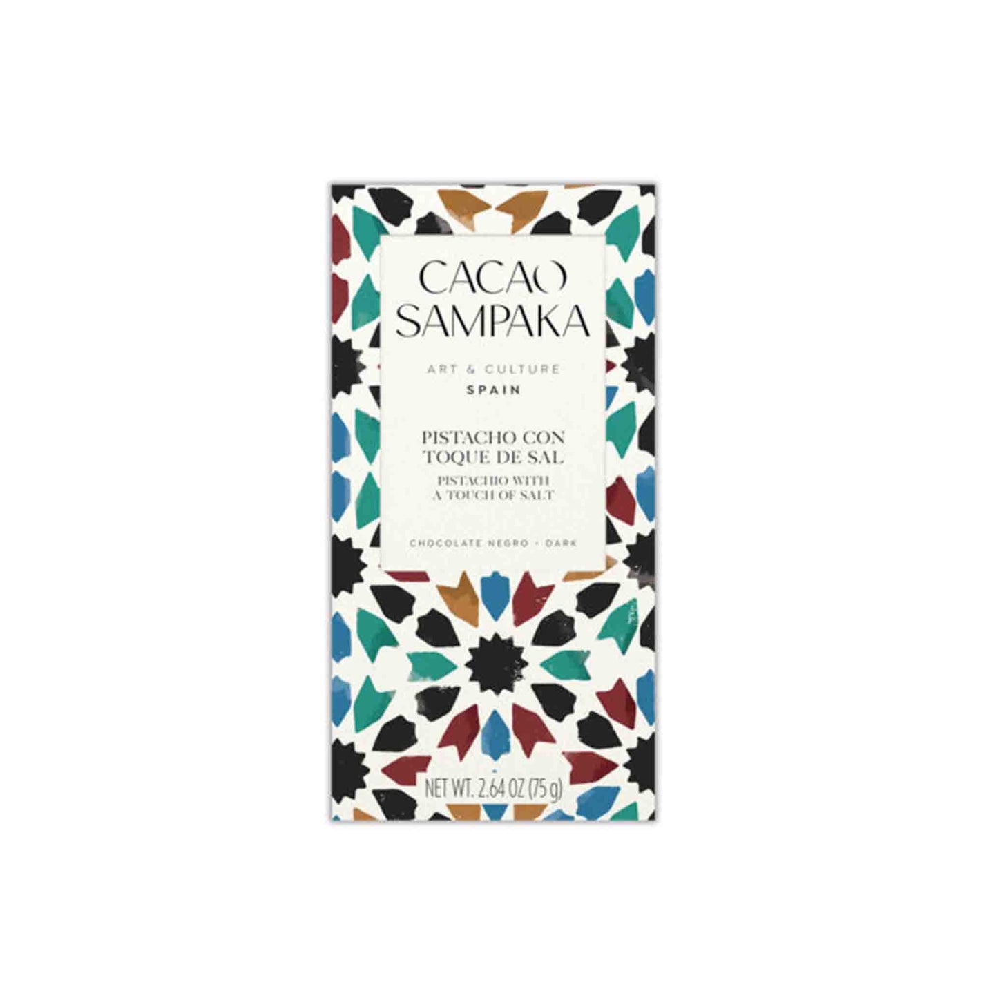 CACAO SAMPAKA PISTACHIO WITH SALT 44% DARK CHOCOLATE 75g