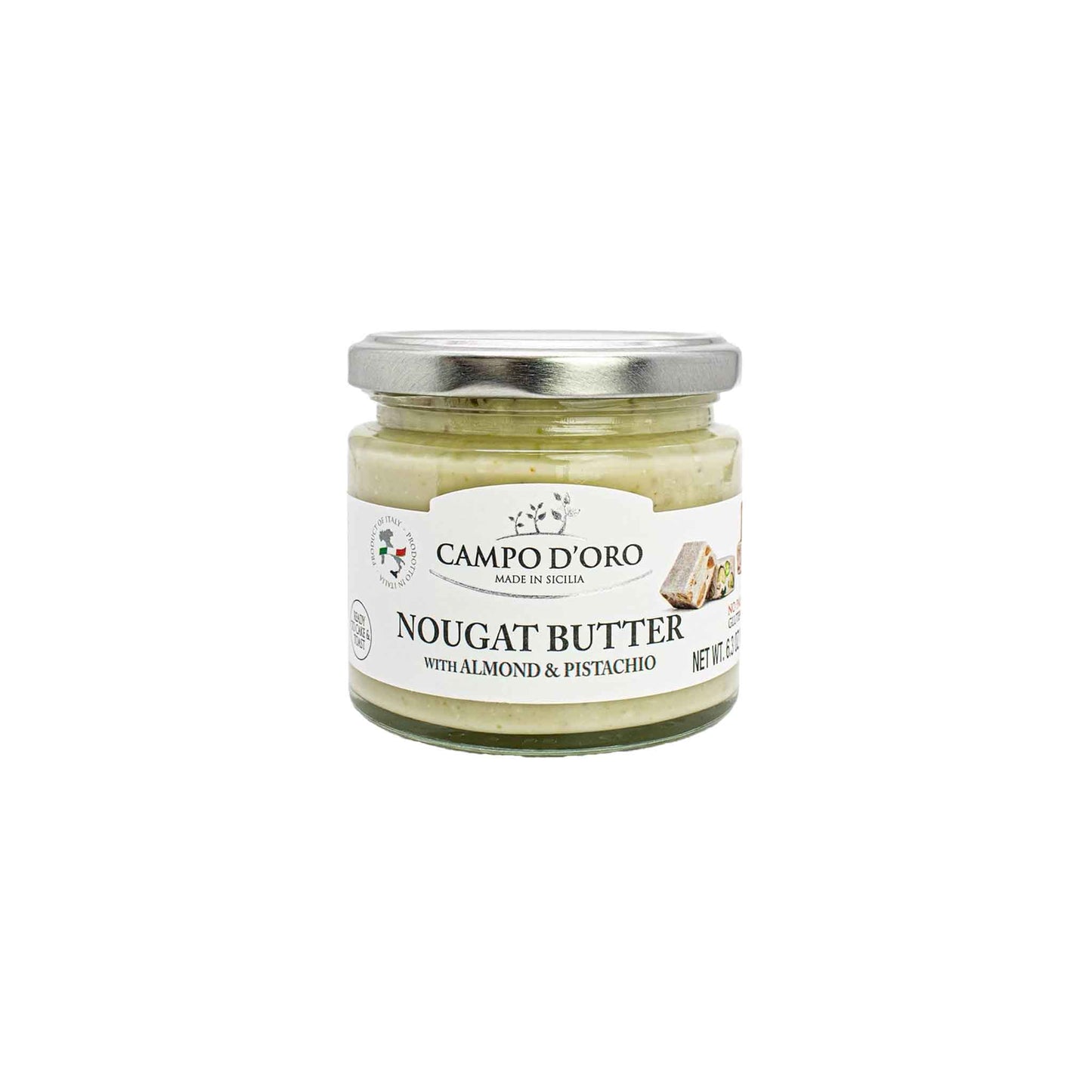 CAMPO D'ORO NOUGAT BUTTER WITH ALMOND & PISTACHIO 6.35oz