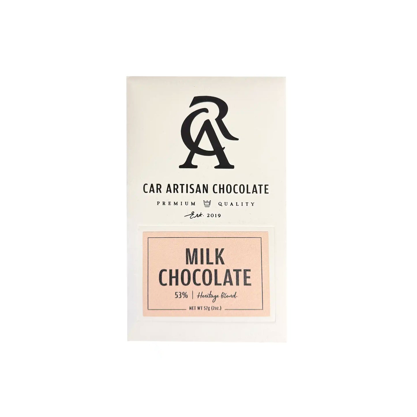 CAR ARTISAN CHOCOLATE 53% MILK CHOCOLATE 2oz