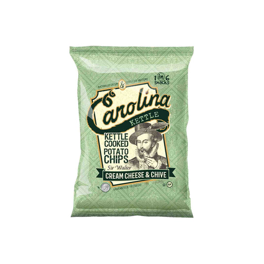 CAROLINA KETTLE COOKED CREAM CHEESE & CHIVES POTATO CHIPS 2oz
