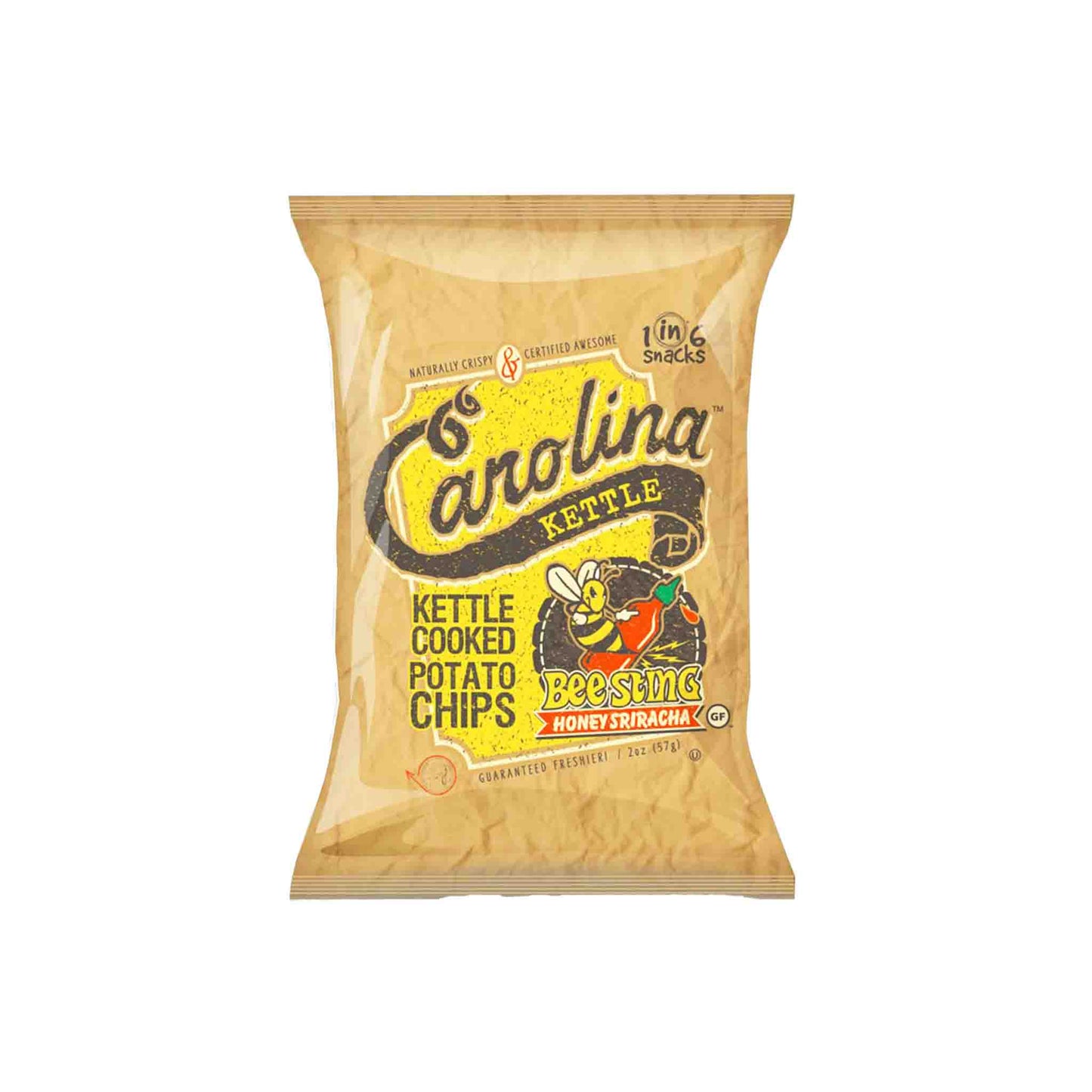 CAROLINA KETTLE COOKED HONEY SRIRACHA POTATO CHIPS 2oz