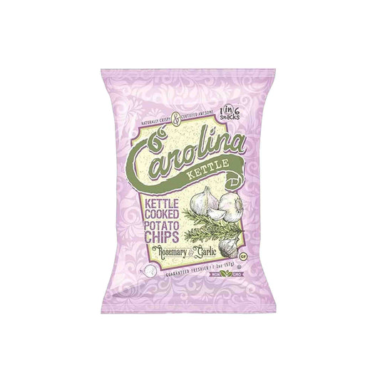CAROLINA KETTLE COOKED ROSEMARY & GARLIC POTATO CHIPS 2oz