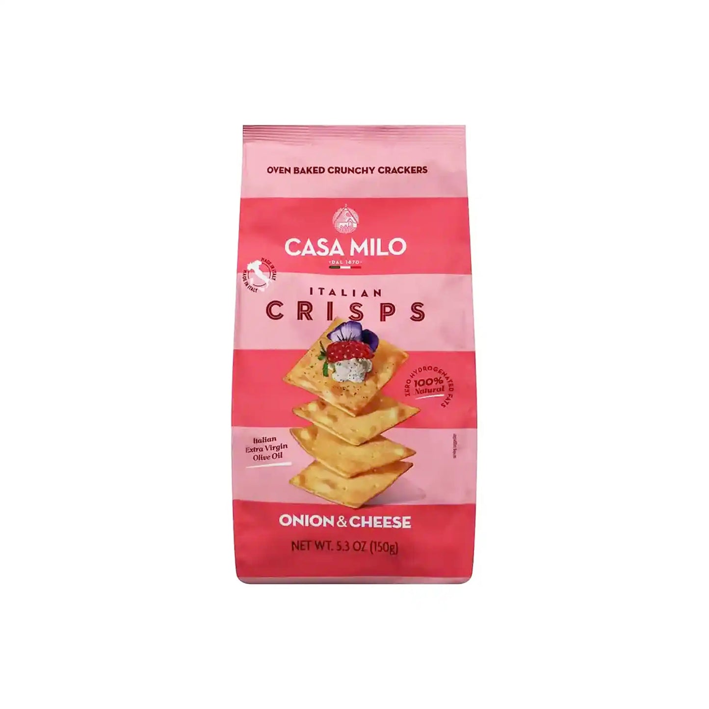 CASA MILO ONION & CHEESE ITALIAN CRISPS 150g